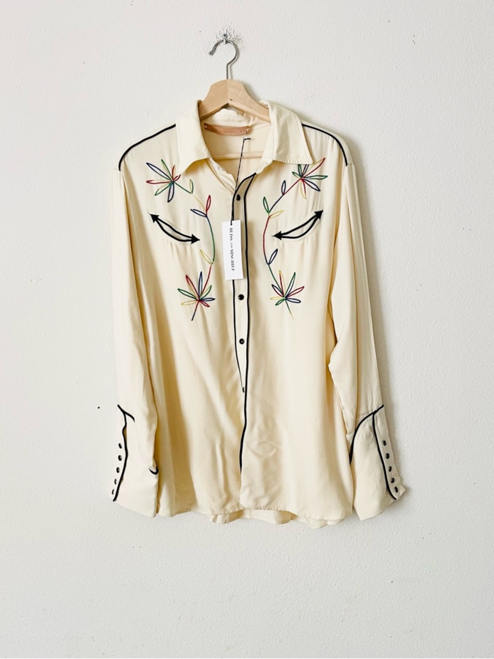NWT Bliss and Mischief SIZE 3 Sweet Jane western embroidered shirt in ivory - Picture 2 of 12